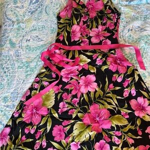 Scarlet Floral Pink and Green Dress